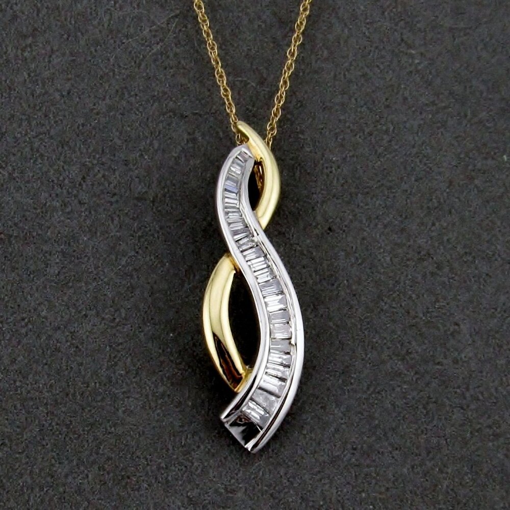 Diamond Infinity Journey Pendant Necklace Solid 10k Gold Genuine Natural Real